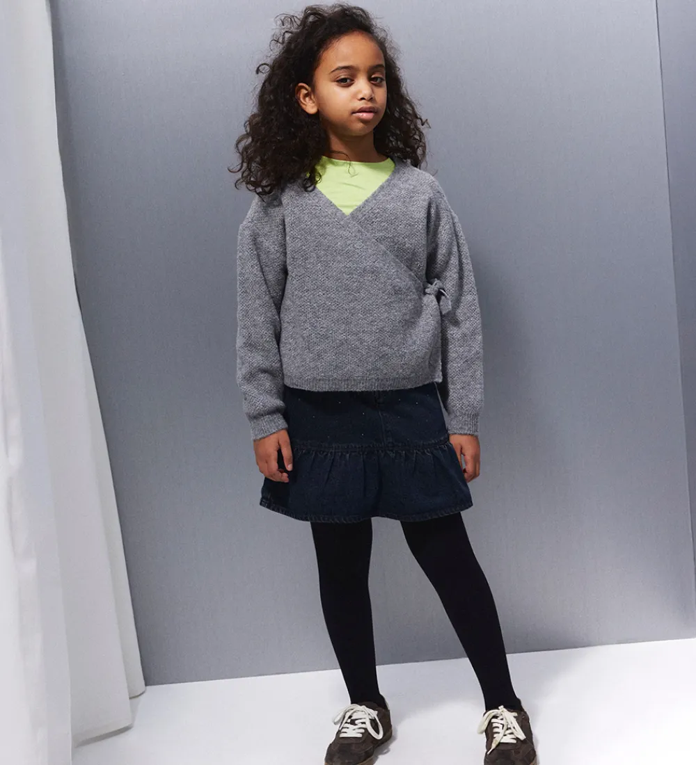 Bluser-Name It Bluse - Strik - NkfSanie - Grey Melange