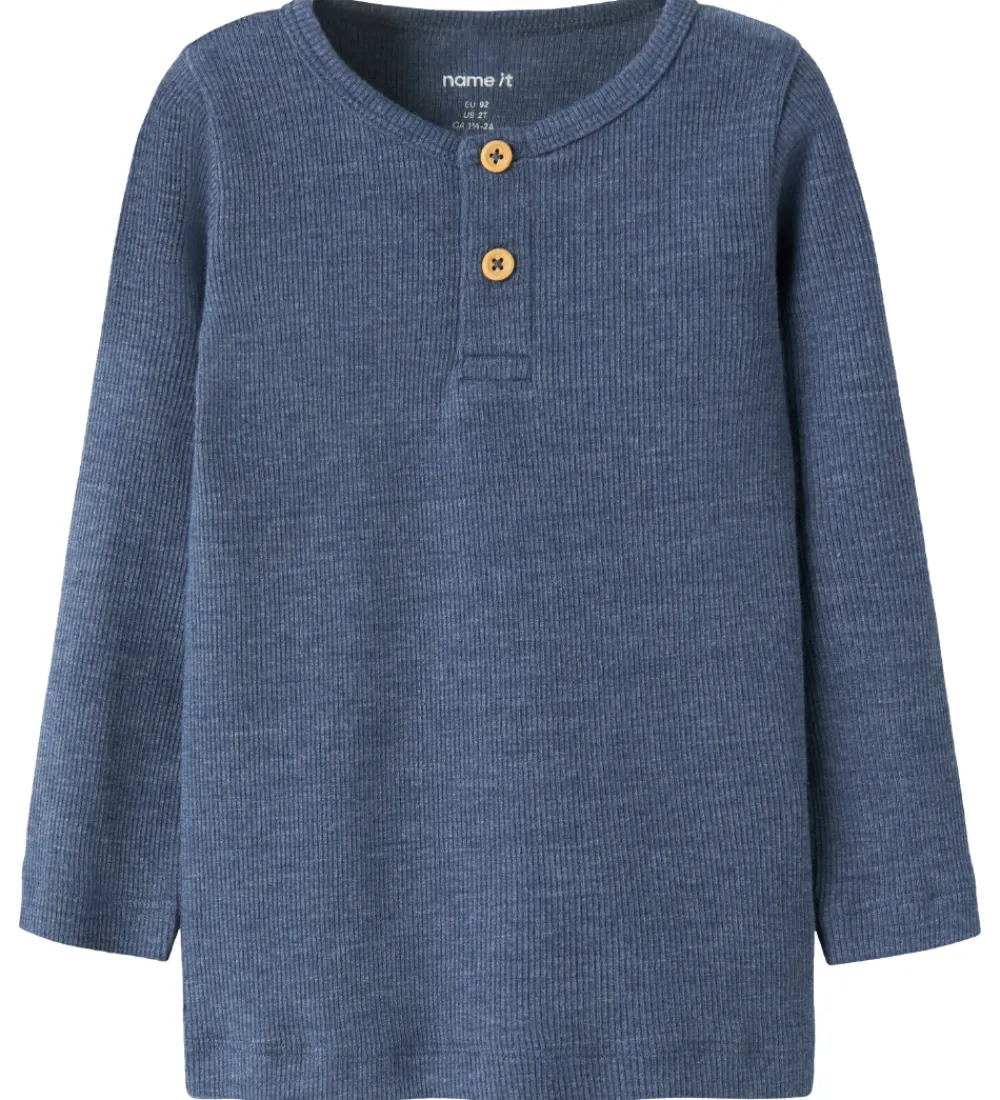 Name It Bluser|Drengetøj*Bluser - Rib - NbmKab - Vintage Indigo/Melange