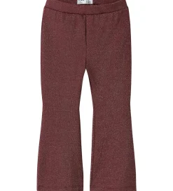 Name It Bukser Og Jeans*Bukser - NmfRoisin - Bootcut - Burgundy m. Glimmer