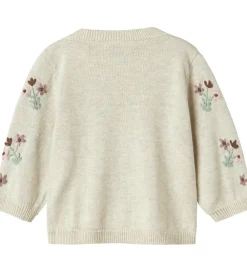 Striktrøjer-Name It Cardigan - Strik - NbfNussy - Peyote Melange m. Blomster