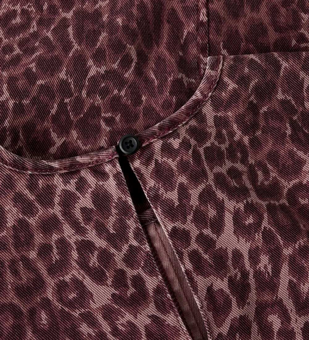 Name It Kjoler*Denimkjole - NkfLeo - Burgundy/Leo