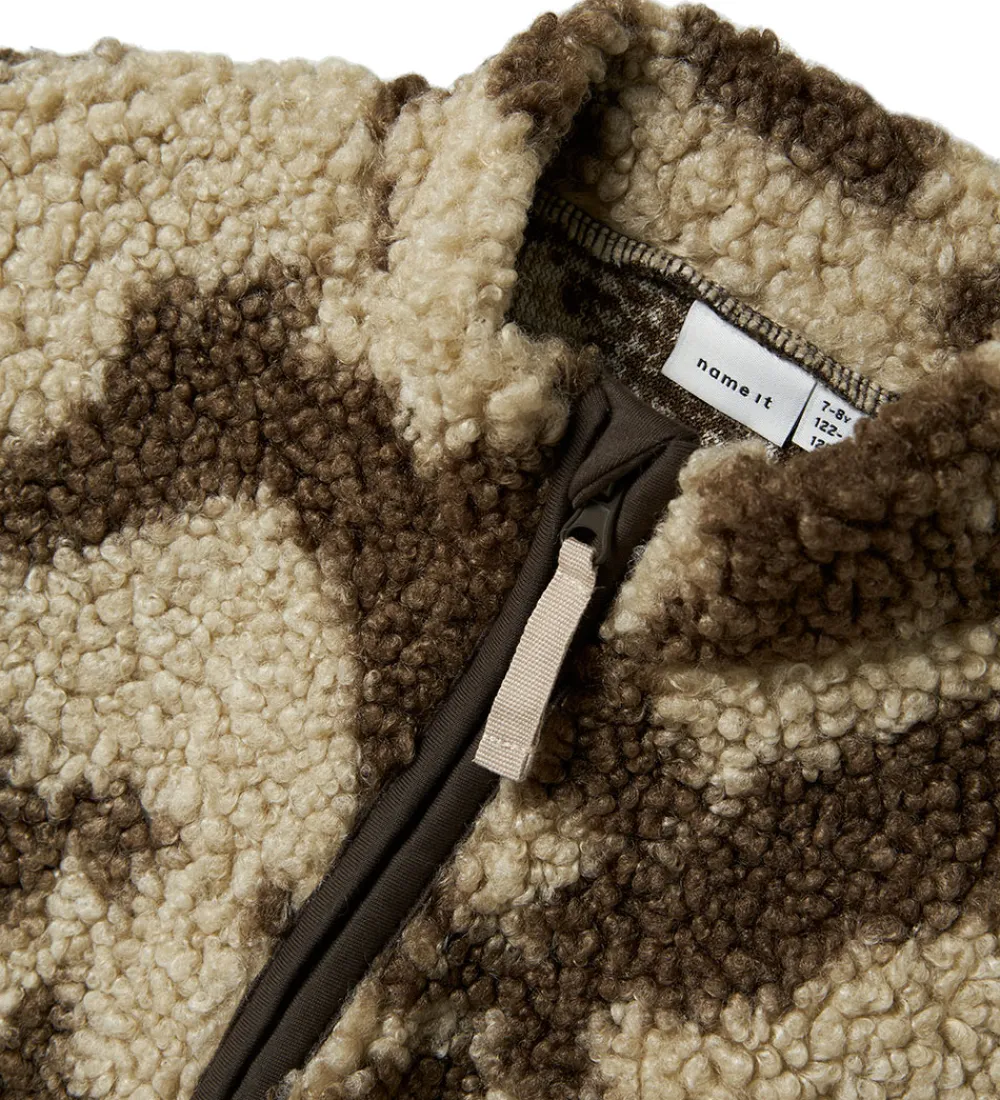 Fleece-Name It Fleecejakke - NkmOzias - Island Fossil/Delicioso