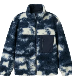 Name It Fleece*Fleecejakke - Teddy - NkmMilou - Navy Blazer m. Mønster