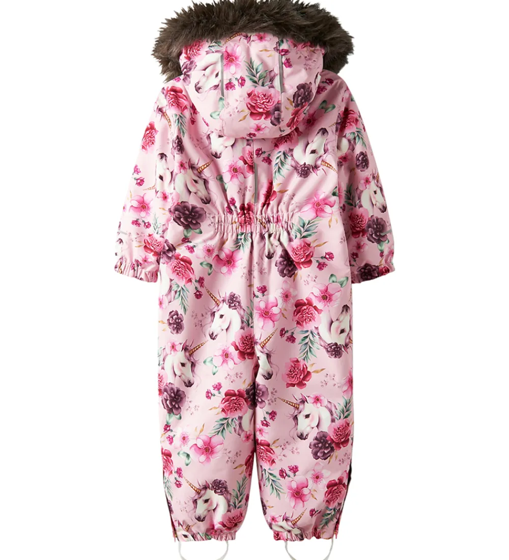 Flyverdragter-Name It Flyverdragt - NmfSnow10 - Noos - Parfait Pink/FLORAL UNI