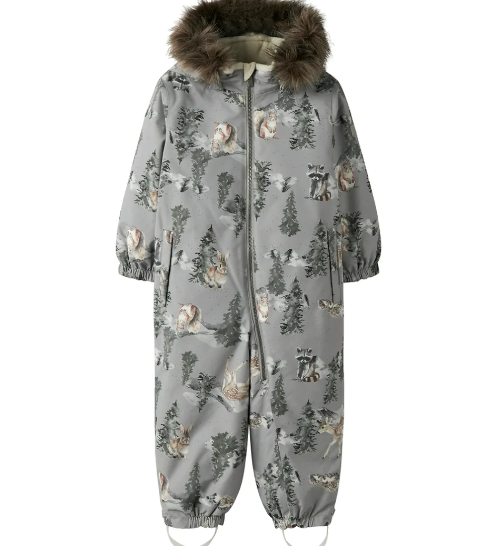 Flyverdragter-Name It Flyverdragt - NmnSnow10 - Ultimate Grey/Woodland