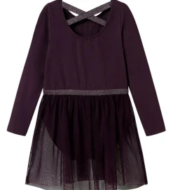 Gymnastiktøj-Name It Gymnastikdragt - NmfJustine - Plum Perfect m. Katte