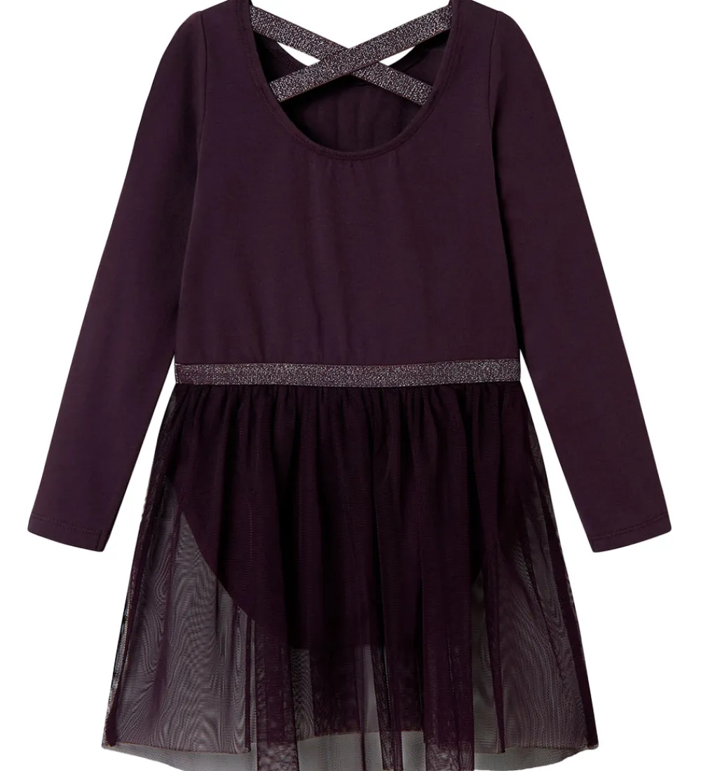 Gymnastiktøj-Name It Gymnastikdragt - NmfJustine - Plum Perfect m. Katte