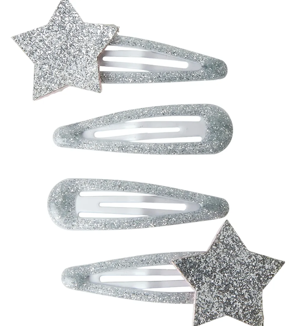 Hårspænder|Hårpynt-Name It Hårspænder - 4-pak - NmfRosa - Silver/STARS