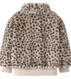 Fleece-Name It Jakke - Imiteret Pels - NmfMila - Oxford Tan/Leo