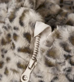 Fleece-Name It Jakke - Imiteret Pels - NmfMila - Oxford Tan/Leo