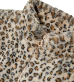 Fleece-Name It Jakke - Imiteret Pels - NkfMila - Oxford Tan/Leo