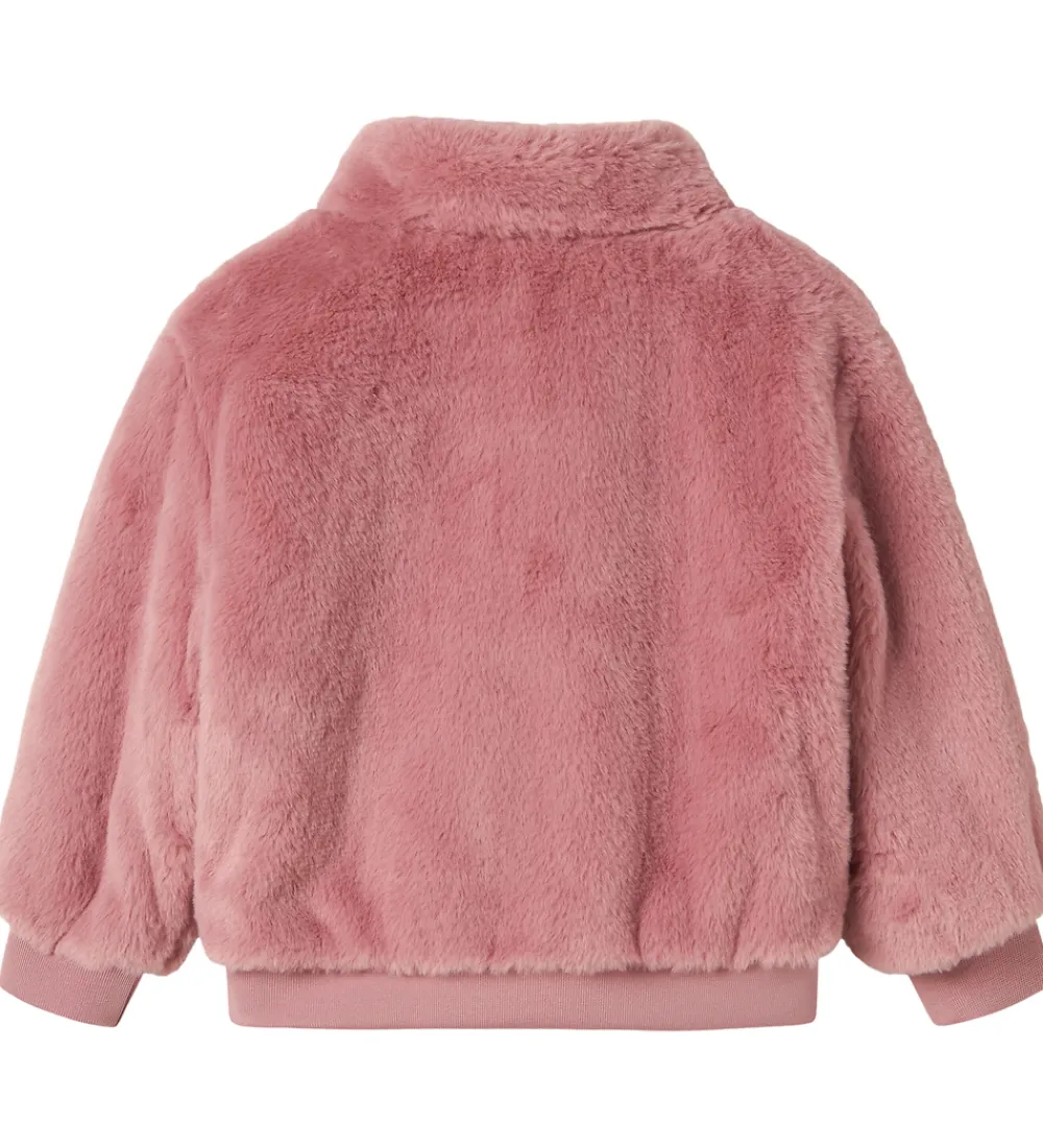 Fleece-Name It Jakke - Imiteret Pels - NmfMila - Lilas