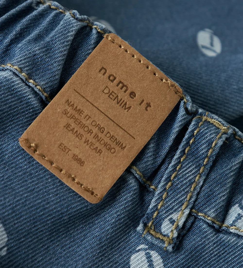 Bukser Og Jeans-Name It Jeans - NbmBen - Dark Blue Denim/AOP