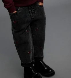 Juletøj|Bukser Og Jeans-Name It Jeans - Noos - Mom - NmfBella - Medium Grey Denim/Flower