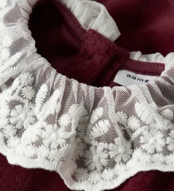 Kjoler|Juletøj-Name It Kjole - Velour - NbfRoxy - Burgundy