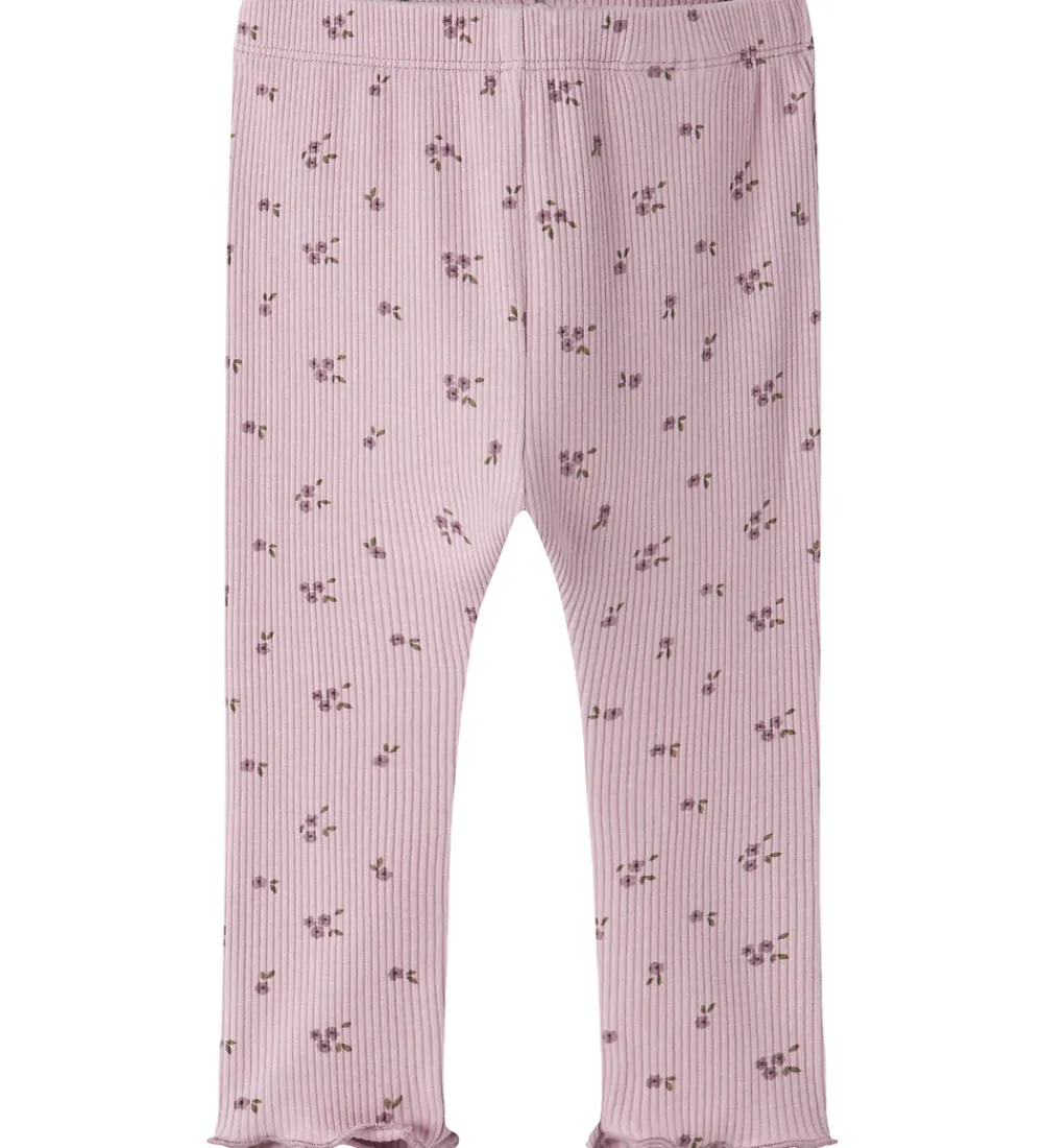Leggings-Name It Leggings - Rib - NbfSoho - Keepsake Lilac