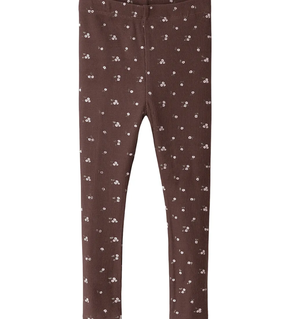 Leggings-Name It Leggings - Rib - NmfSoho - Peppercorn