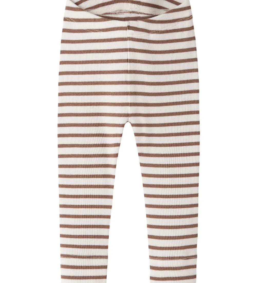 Leggings-Name It Leggings - Rib - Noos - NbnBani - Toasted Coconut
