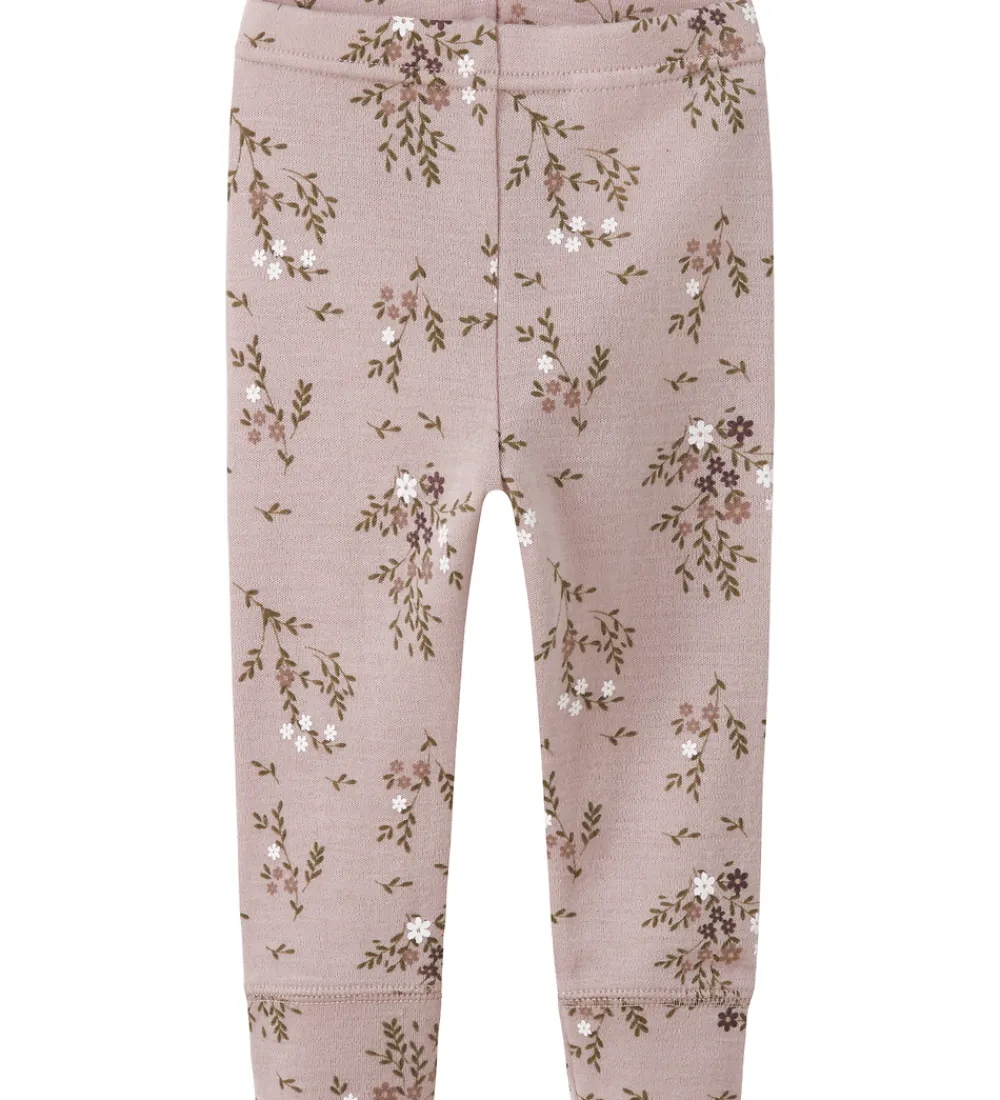Name It Leggings*Leggings - Uld - NbfWillow - Shadow Gray/Long Flower