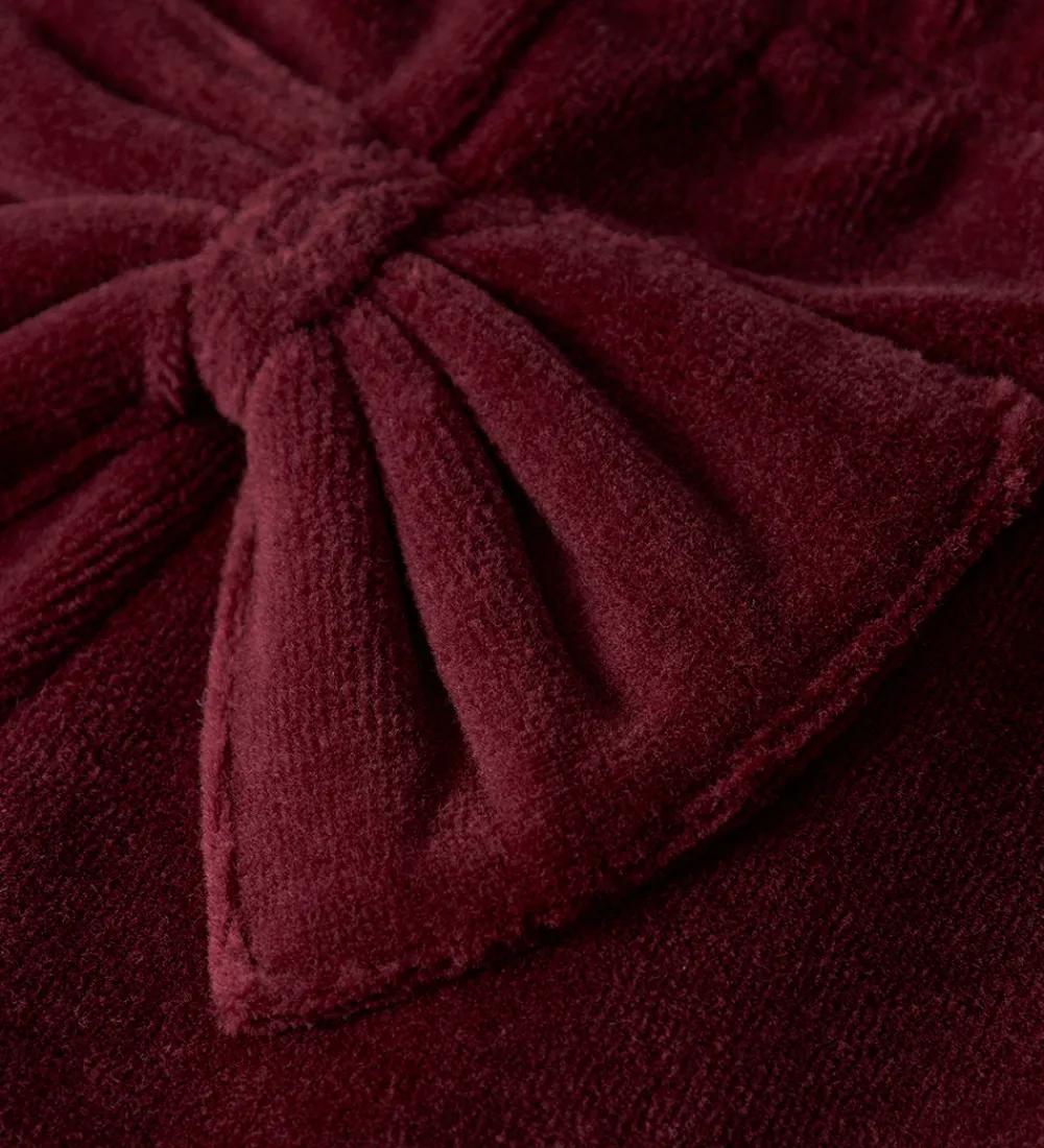 Leggings-Name It Leggings - Velour - NbfRoxy - Burgundy