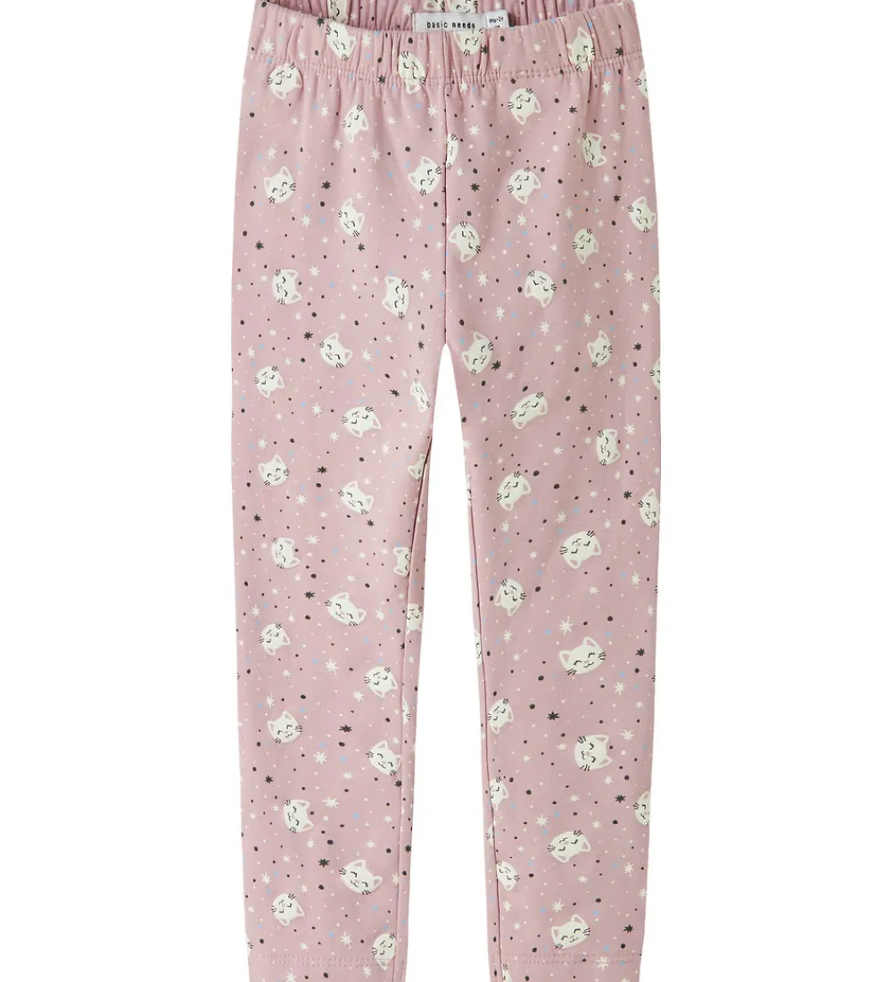 Leggings-Name It Leggins - NmfDavina - AOP - Keepsake Lilac/Yin Yang Cats