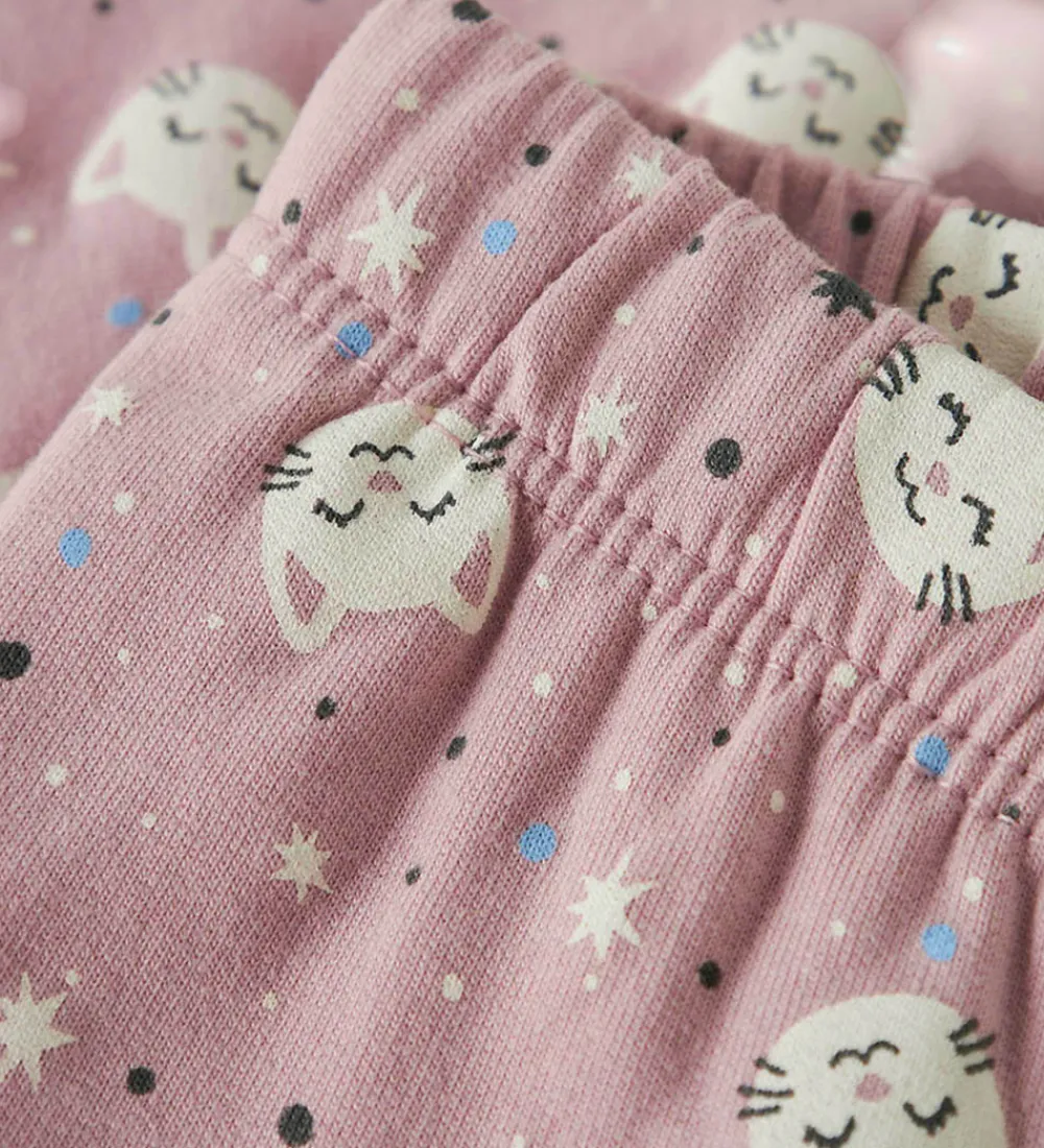 Leggings-Name It Leggins - NmfDavina - AOP - Keepsake Lilac/Yin Yang Cats