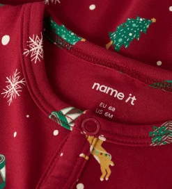Nattøj-Name It Natdragt - NbnVismas - Jester Red/Xmas AOP Red