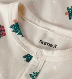 Nattøj-Name It Natdragt - NbnVismas - Whitecap Gray/Xmas AOP