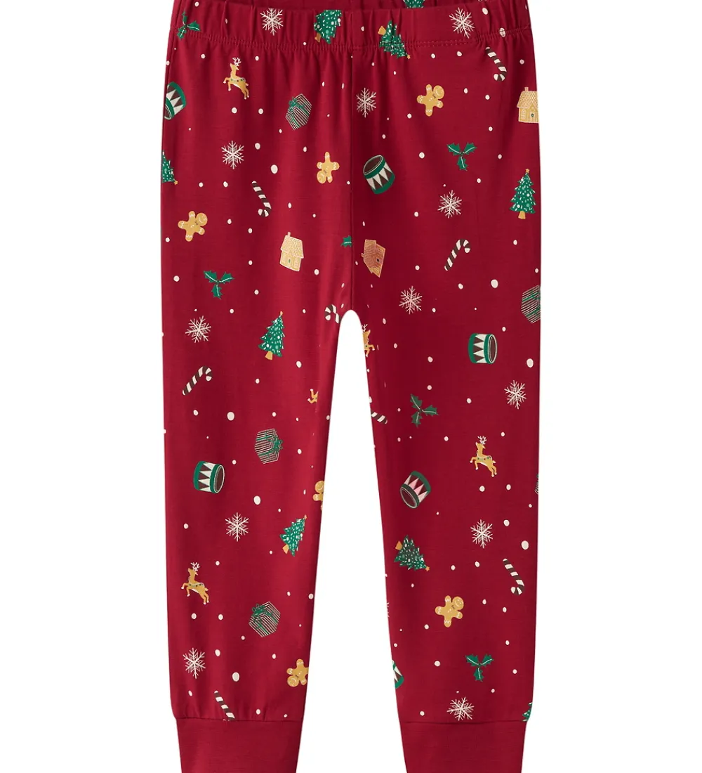 Nattøj-Name It Nattøj - 2-Delt - NmnVismas - Jester Red/Xmas AOP Red