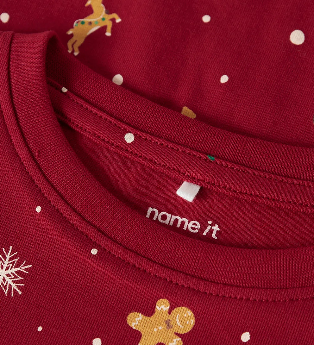 Nattøj-Name It Nattøj - 2-Delt - NmnVismas - Jester Red/Xmas AOP Red