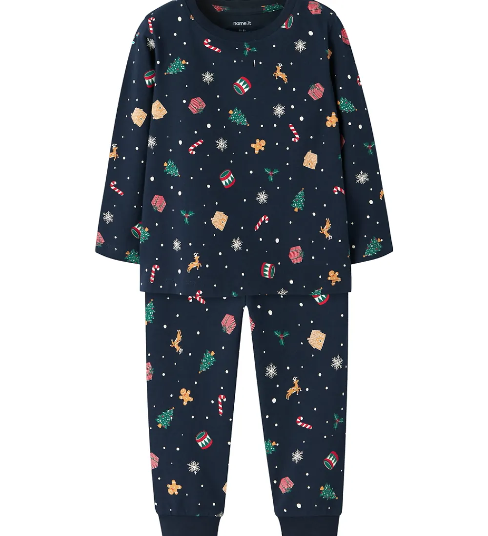 Name It Nattøj*Nattøj - 2-Delt - NmnVismas - Navy Blazer/Xmas AOP Navy