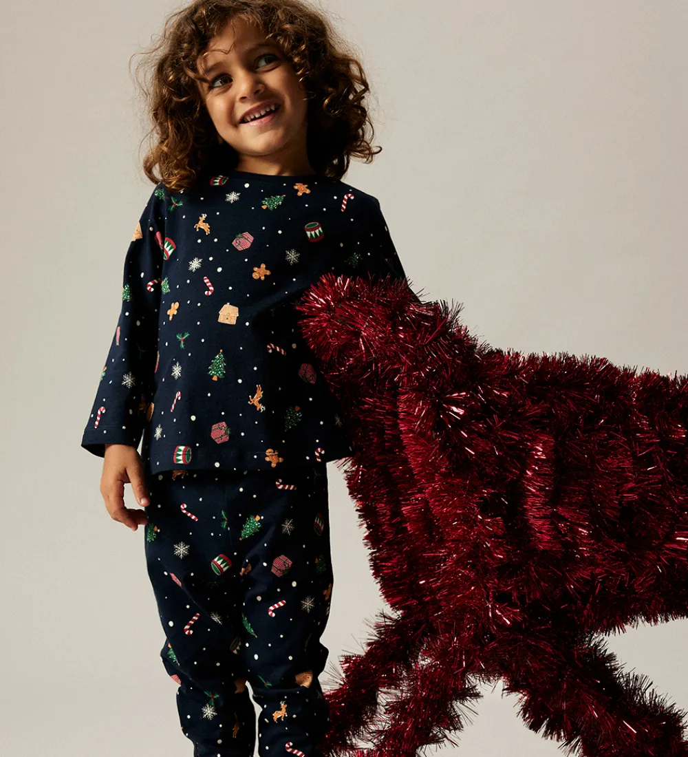 Name It Nattøj*Nattøj - 2-Delt - NmnVismas - Navy Blazer/Xmas AOP Navy