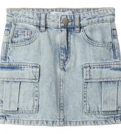 Nederdele-Name It Nederdel - Denim - NkfMillie - Cargo - Light Blue Bleach