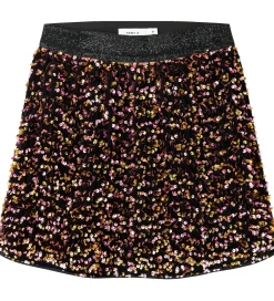 Nederdele-Name It Nederdel - NkfRunica - Gold Colour m. Palietter