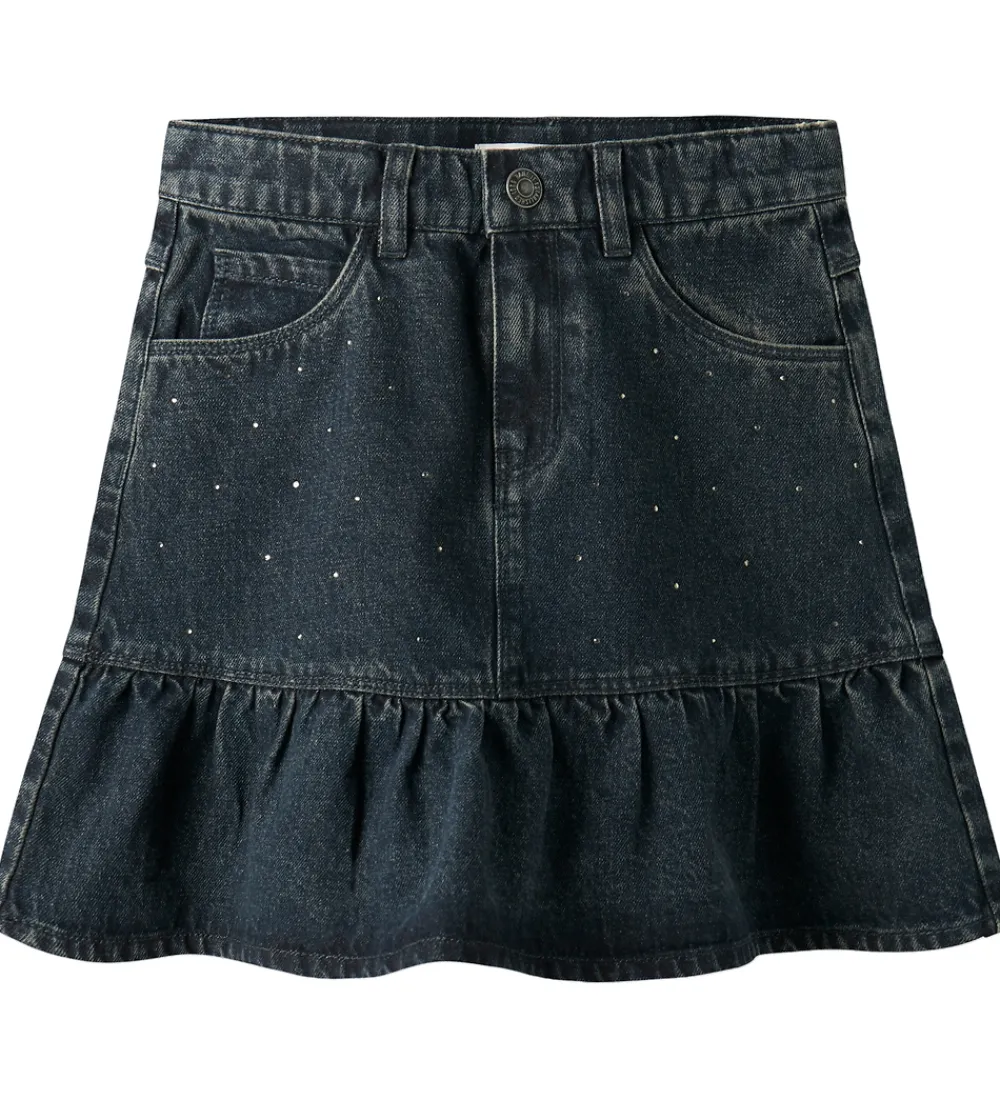 Name It Nederdele|Juletøj*Nederdel - NkfThes - Dark Midnight Denim m. Rhinsten