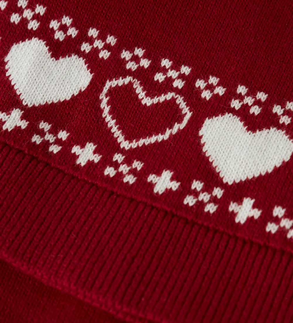 Huer Og Hatte-Name It Nissehue - Strik - NmnRismas - Jester Red/Hearts
