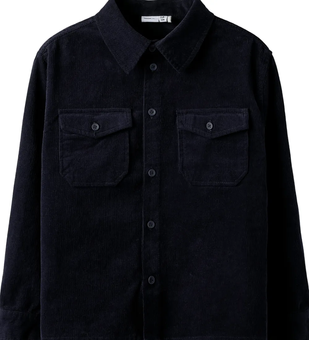 Name It Skjorter|Juletøj*Overshirt - NkmRocking - Fløjl - Navy Blazer