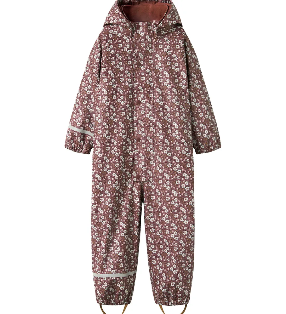 Regntøj-Name It Regndragt m. Fleece - NmfDry10 - Fig m. Blomster