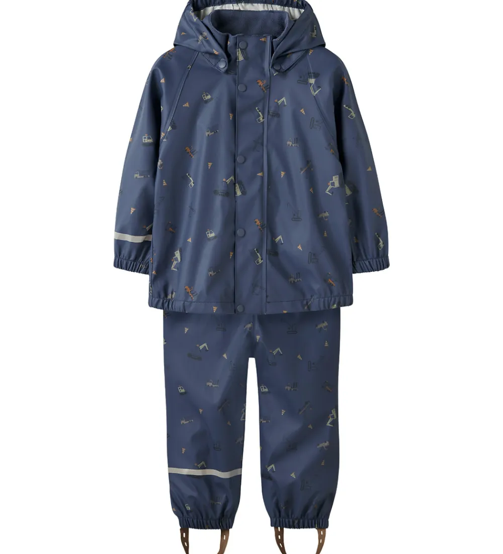 Name It Regntøj*Regntøj m. Seler - NmmDry10 - Vintage Indigo m. Print