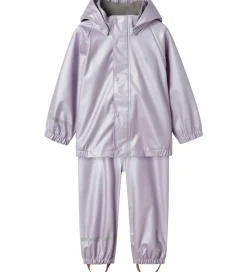 Name It Regntøj*Regntøj m. Seler - NmfDry10 - Metallic - Misty Lilac