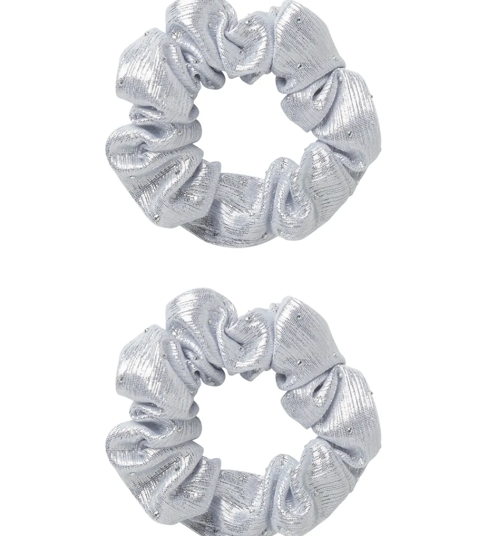 Hårpynt|Scrunchies-Name It Scrunchies - 2-pak - NkfRiglitter - Silver
