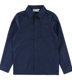 Name It Skjorter|Juletøj*Skjorte - NkmVilfred - Navy Blazer/Dot Kentucky Blue