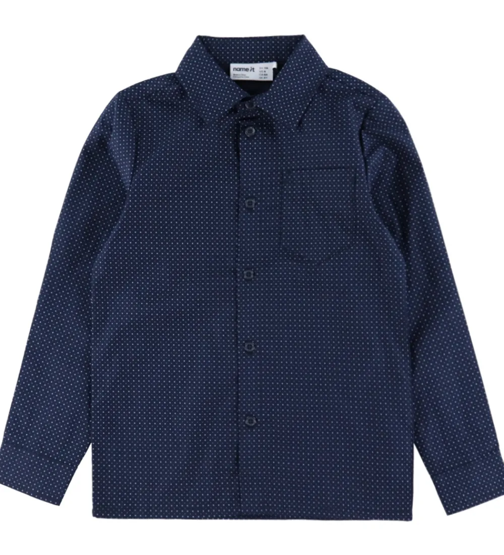 Name It Skjorter|Juletøj*Skjorte - NkmVilfred - Navy Blazer/Dot Kentucky Blue