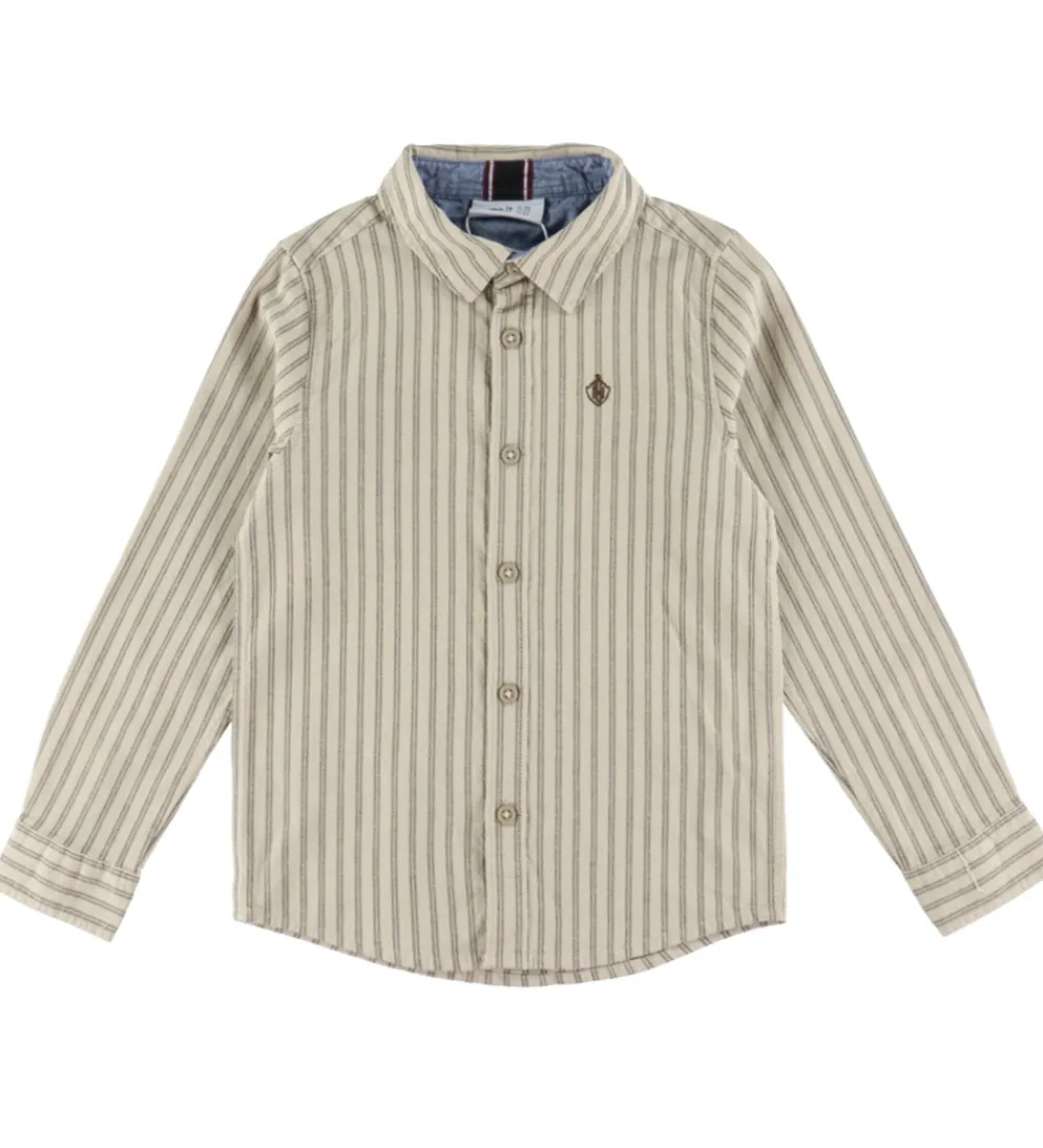 Skjorter-Name It Skjorte - NmmRekid - Island Fossil/Thin Stripe
