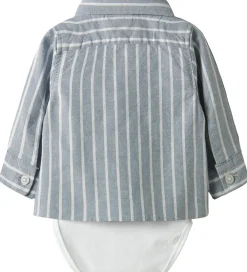 Juletøj|Bodyer-Name It Skjortebody l/æ - NbmRekid - Flint Stone/Thin Stripe - B