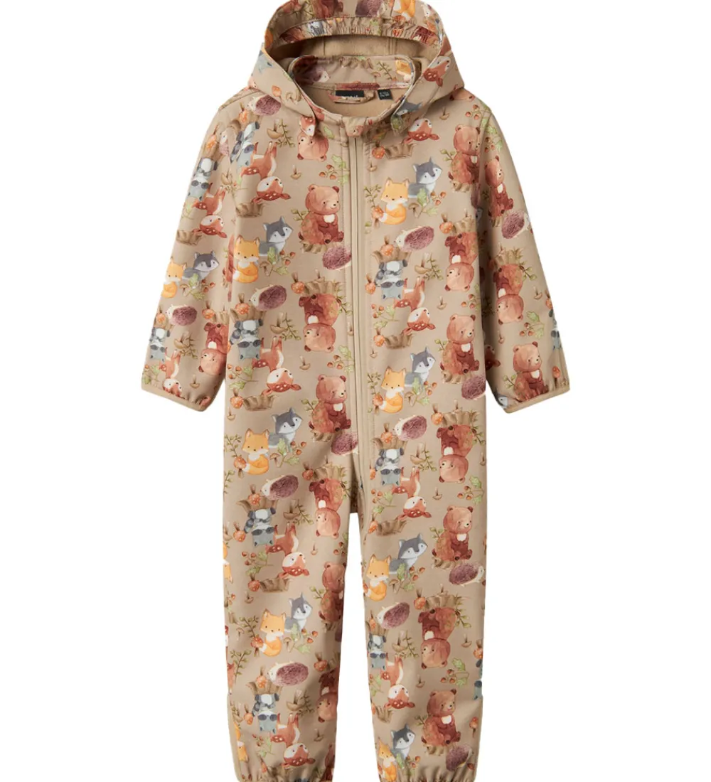 Softshell-Name It Softshelldragt - NbnAlfa08 - Oxford Tan/Woodland