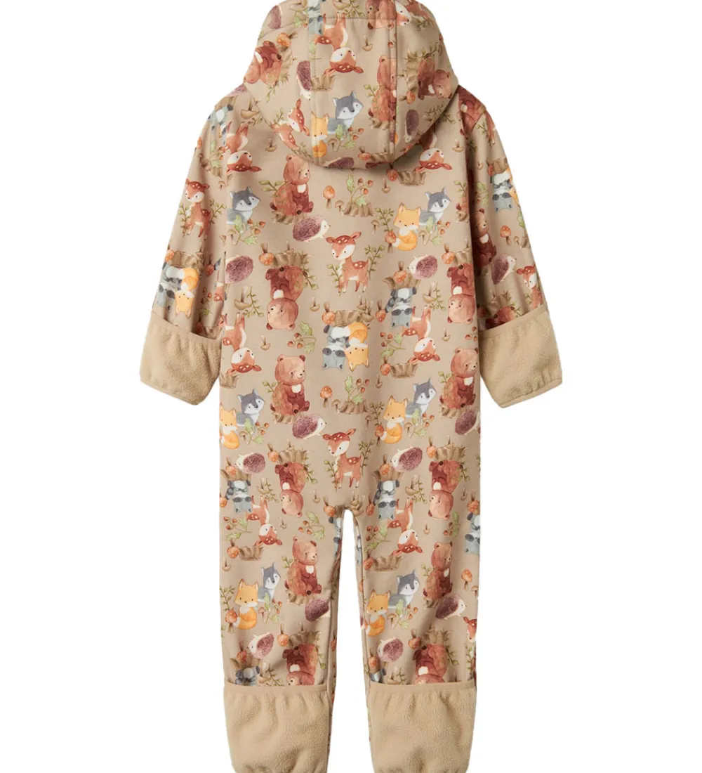 Softshell-Name It Softshelldragt - NbnAlfa08 - Oxford Tan/Woodland
