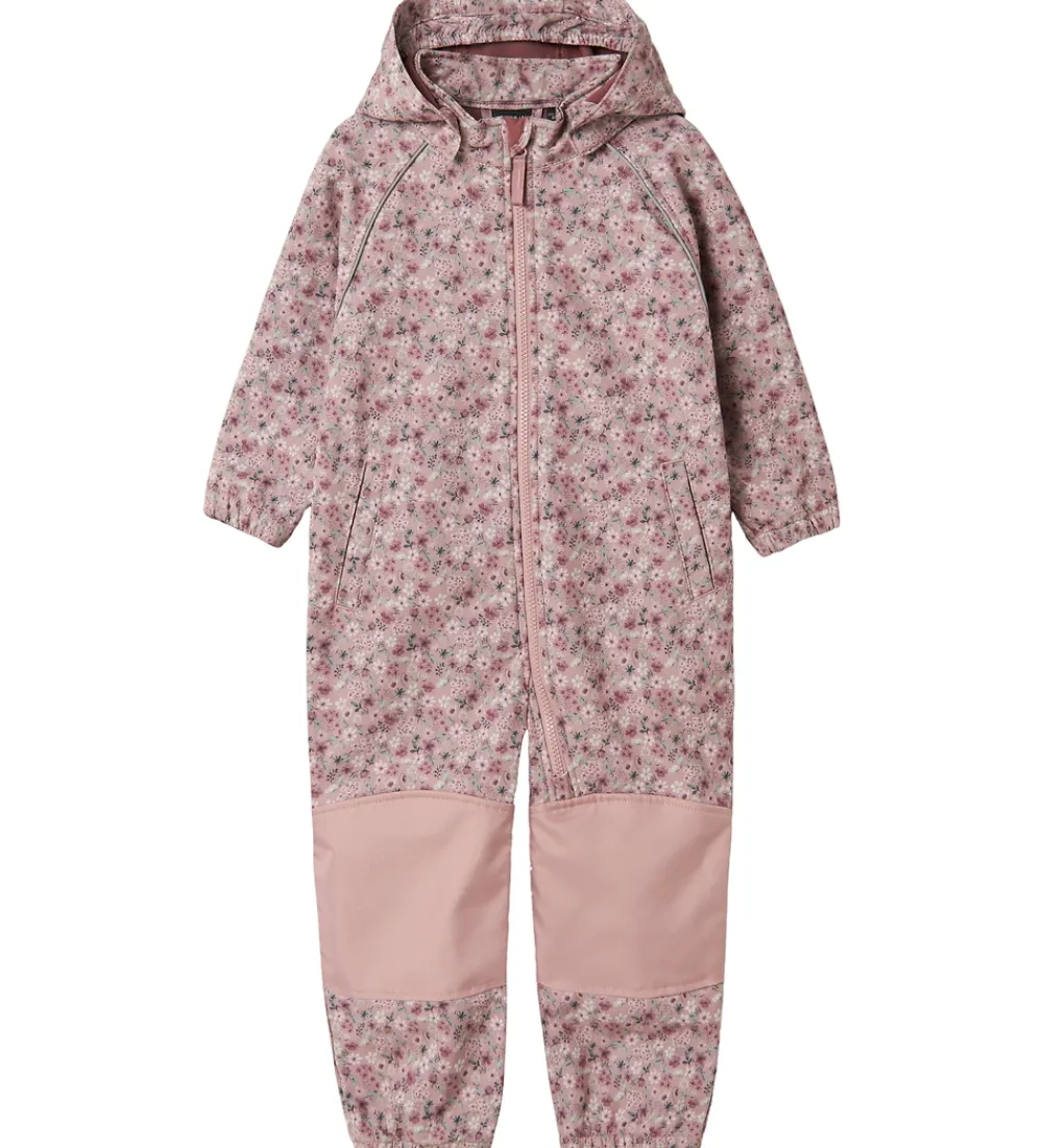 Softshell-Name It Softshelldragt m. Fleece - Noos - NmfAlfa - Woodrose/Blo