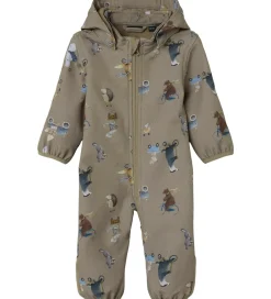 Name It Softshell*Softshelldragt m. Fleece - NbnAlfa08 - Silver Mink/GO