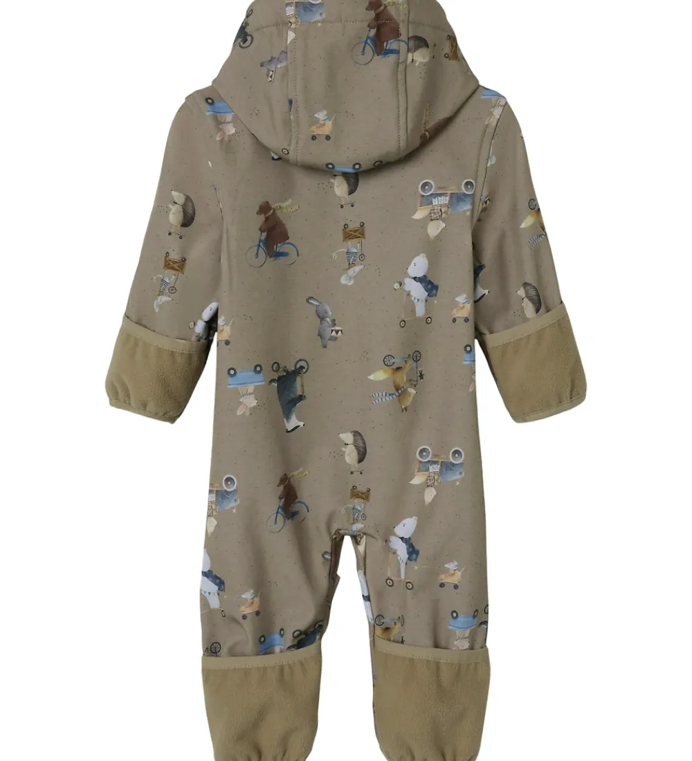 Name It Softshell*Softshelldragt m. Fleece - NbnAlfa08 - Silver Mink/GO